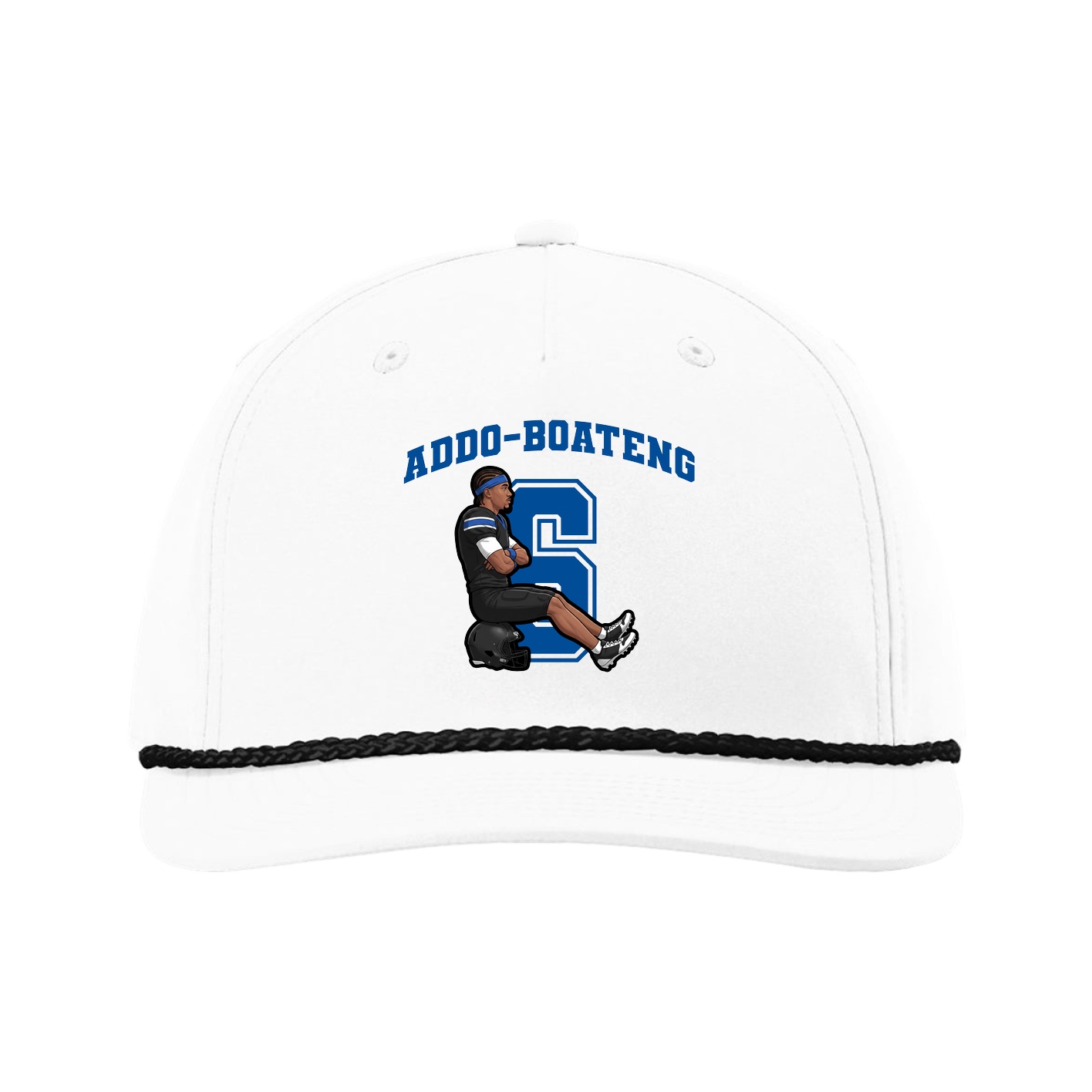 Five-Panel Classic Rope Cap — Number in White