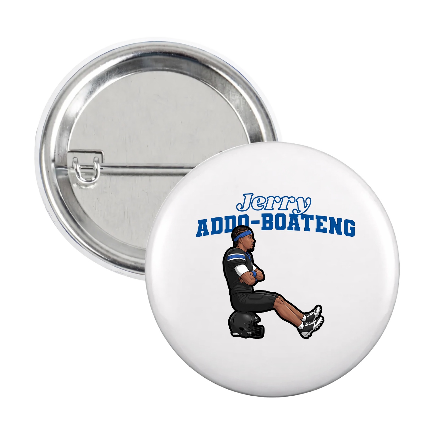Game Day Button — Name Arch in White