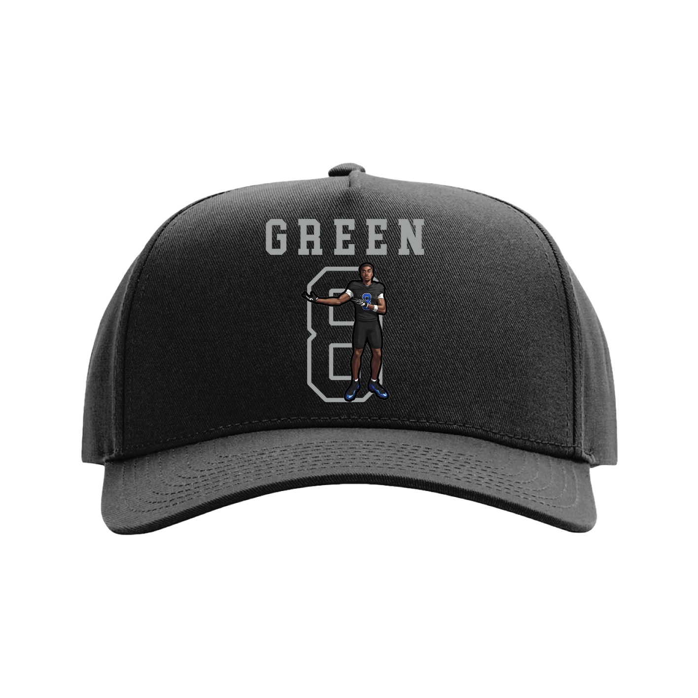 Full Fabric Five-Panel Champ Cap — Shirsey in Black