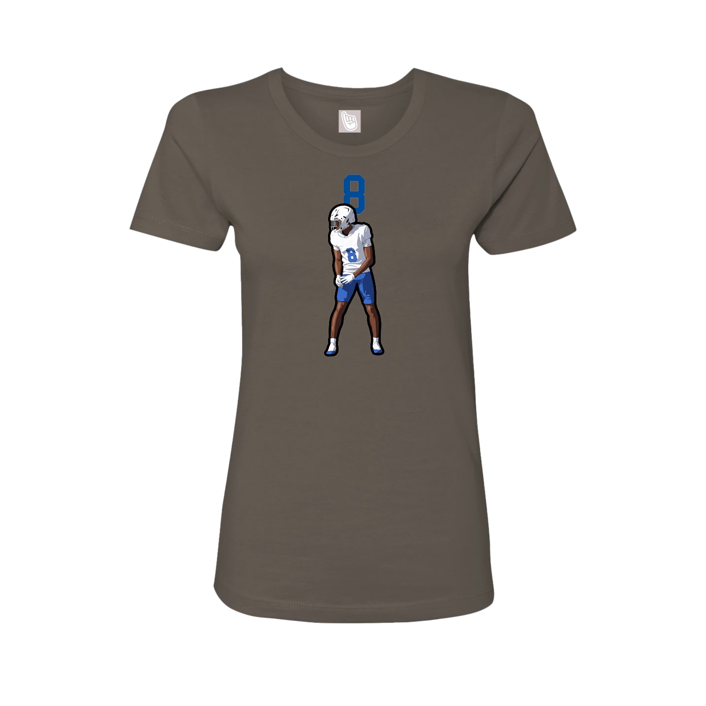 Fitted Women's Tee — Number Top in Grey