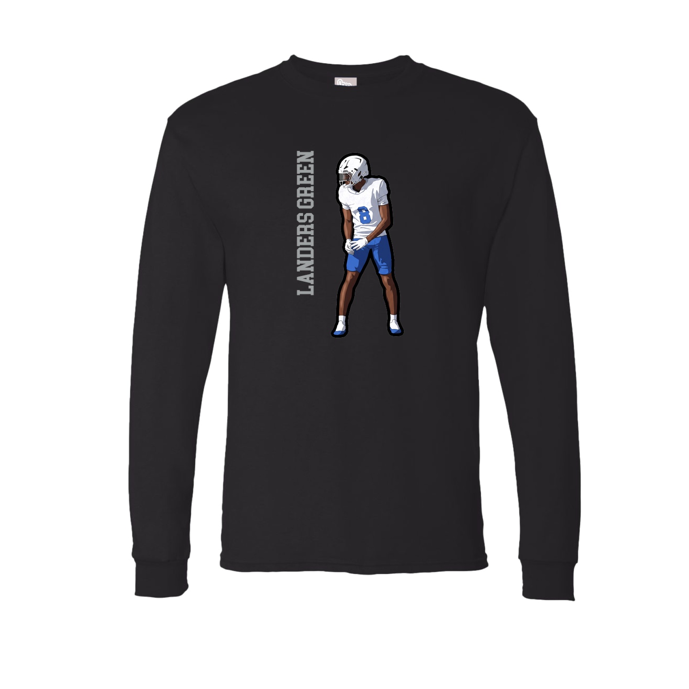 Long Sleeve Tee — Name Vertical in Black