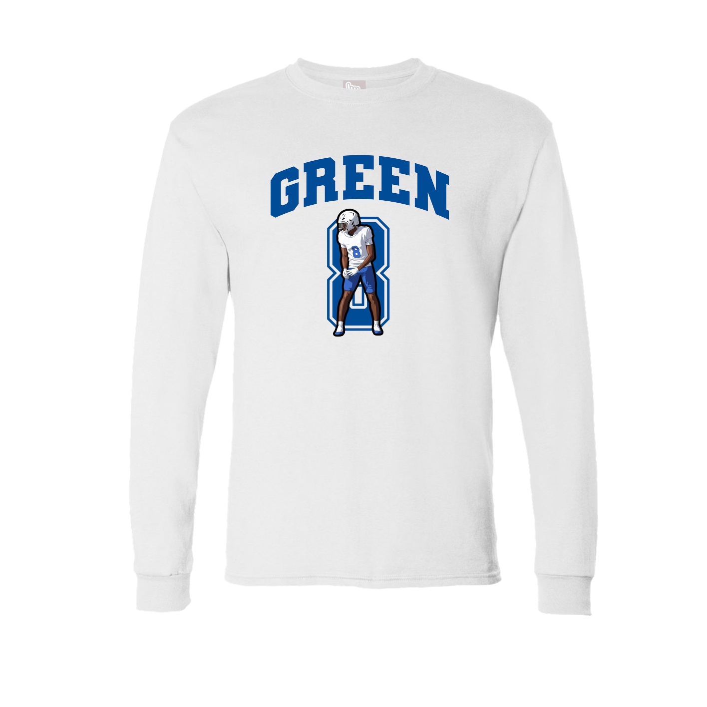 Long Sleeve Tee — Number in White