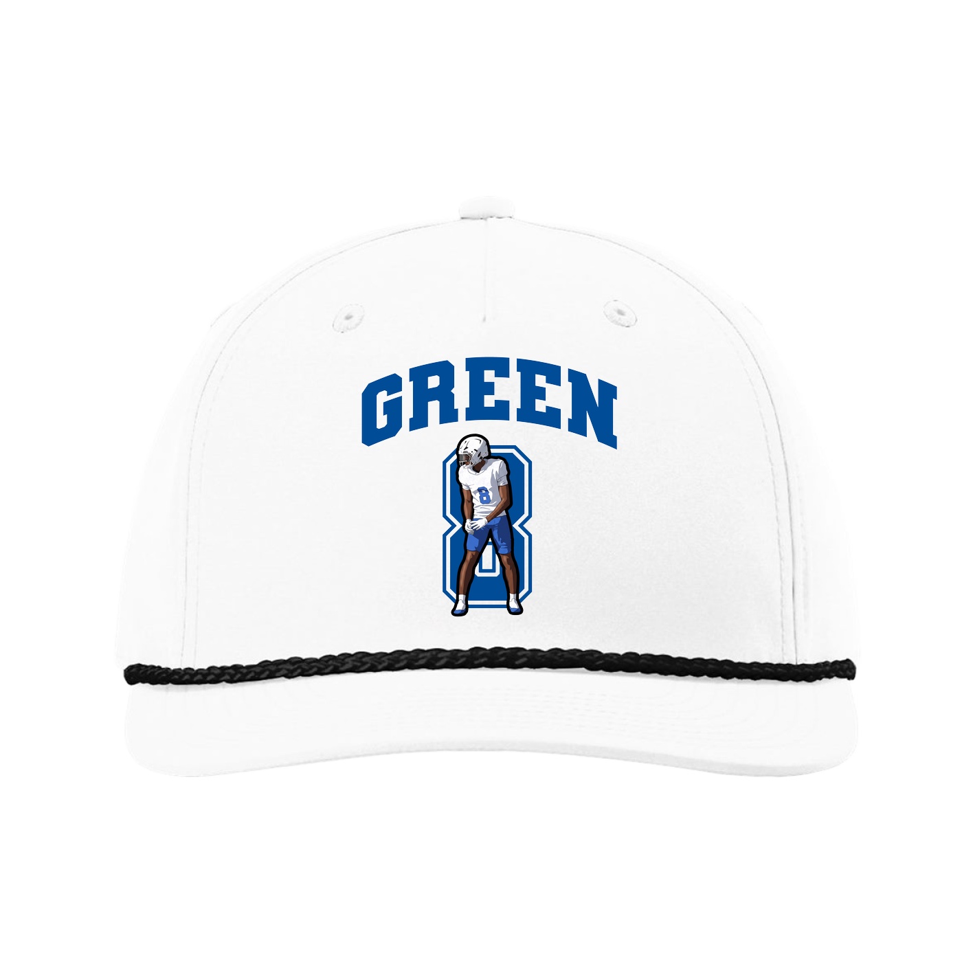 Five-Panel Classic Rope Cap — Number in White
