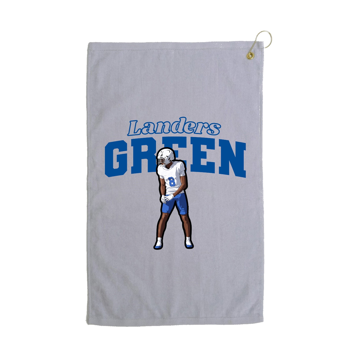 Golf Towel — Name Arch in Grey
