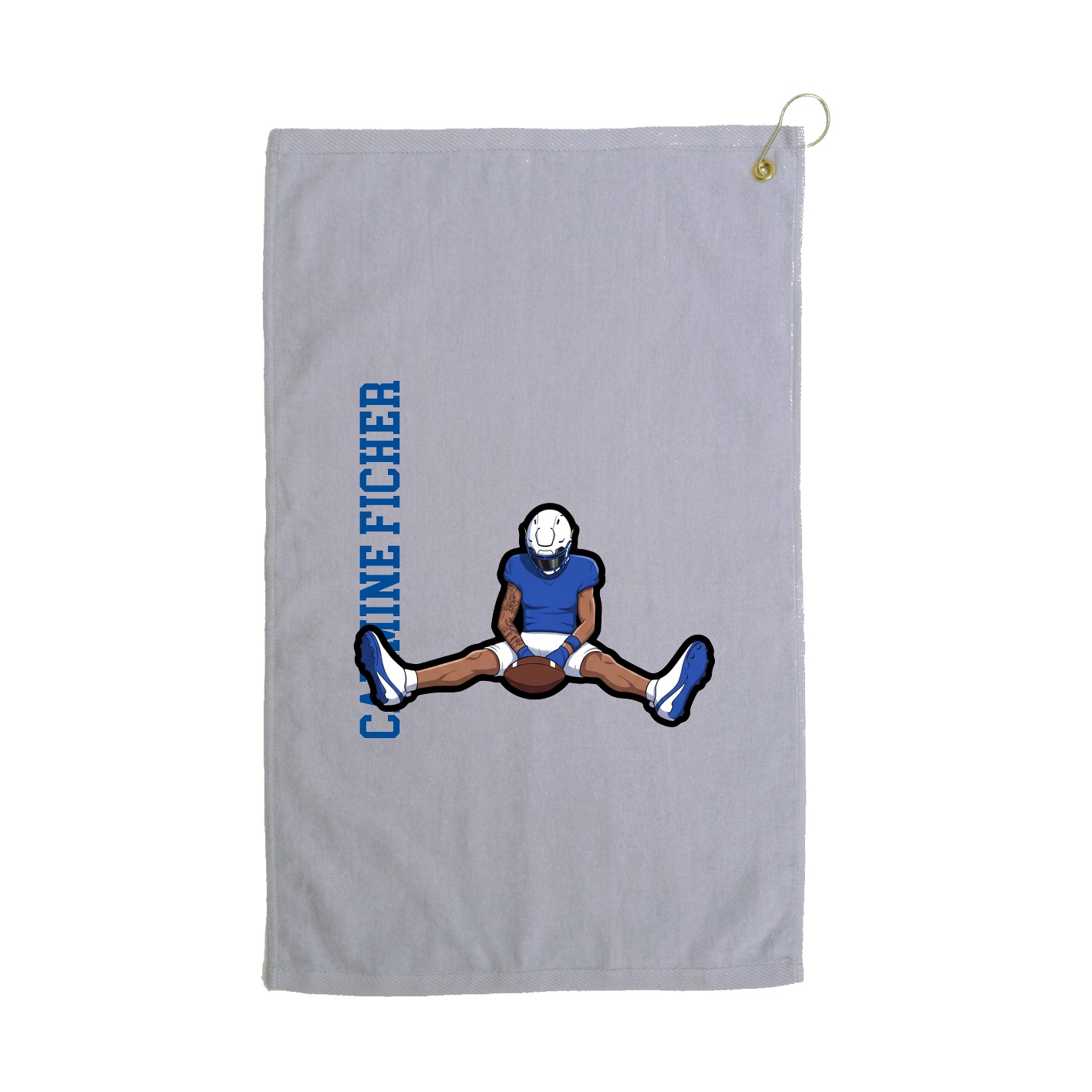 Golf Towel — Name Vertical in Grey