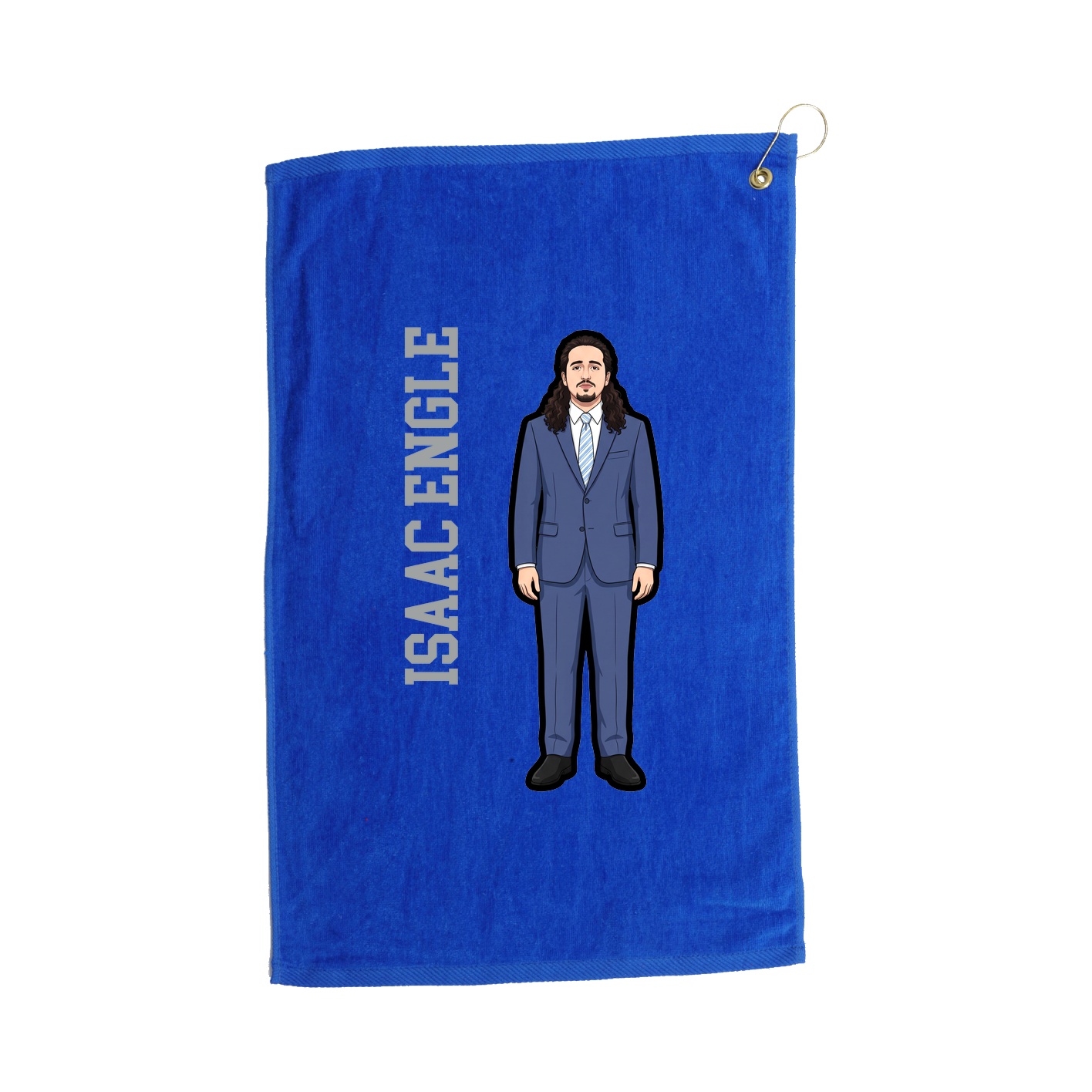 Golf Towel — Name Vertical in Royal