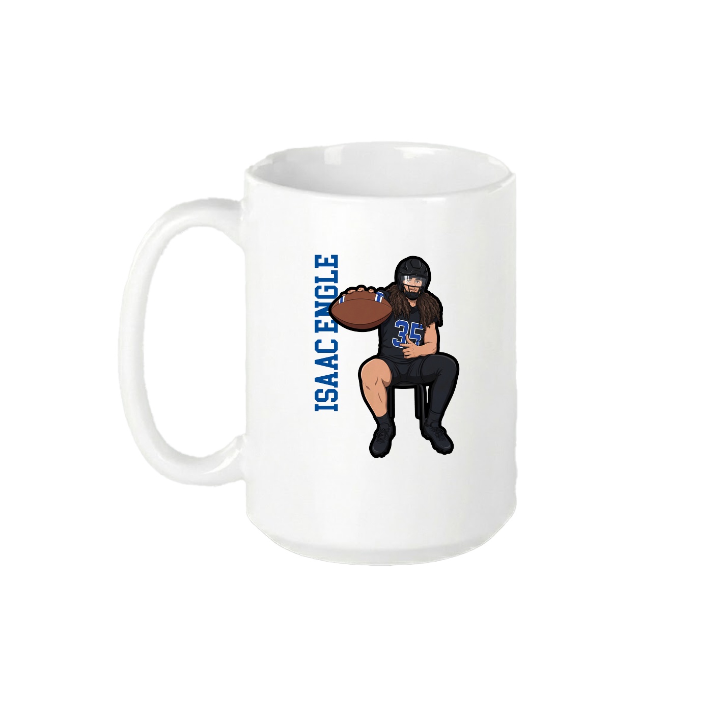 15oz Coffee Mug — Name Vertical in White