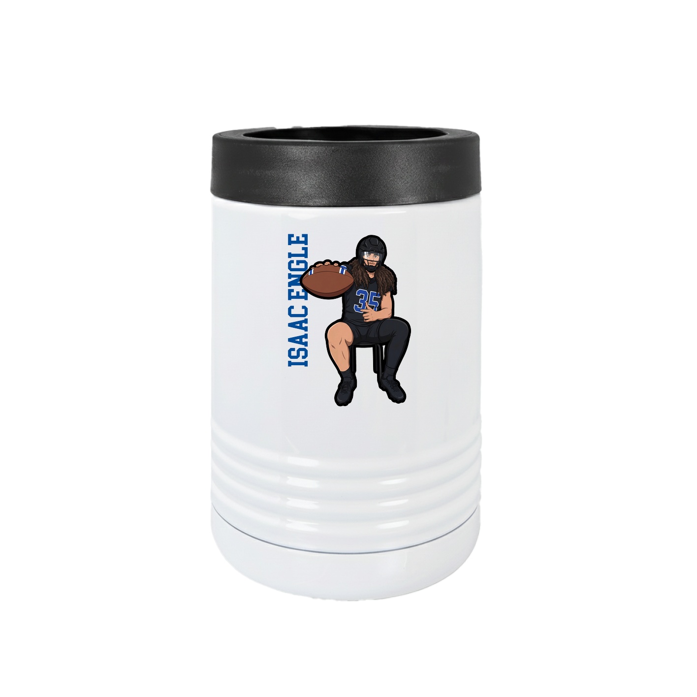 Beverage Holder — Name Vertical in White