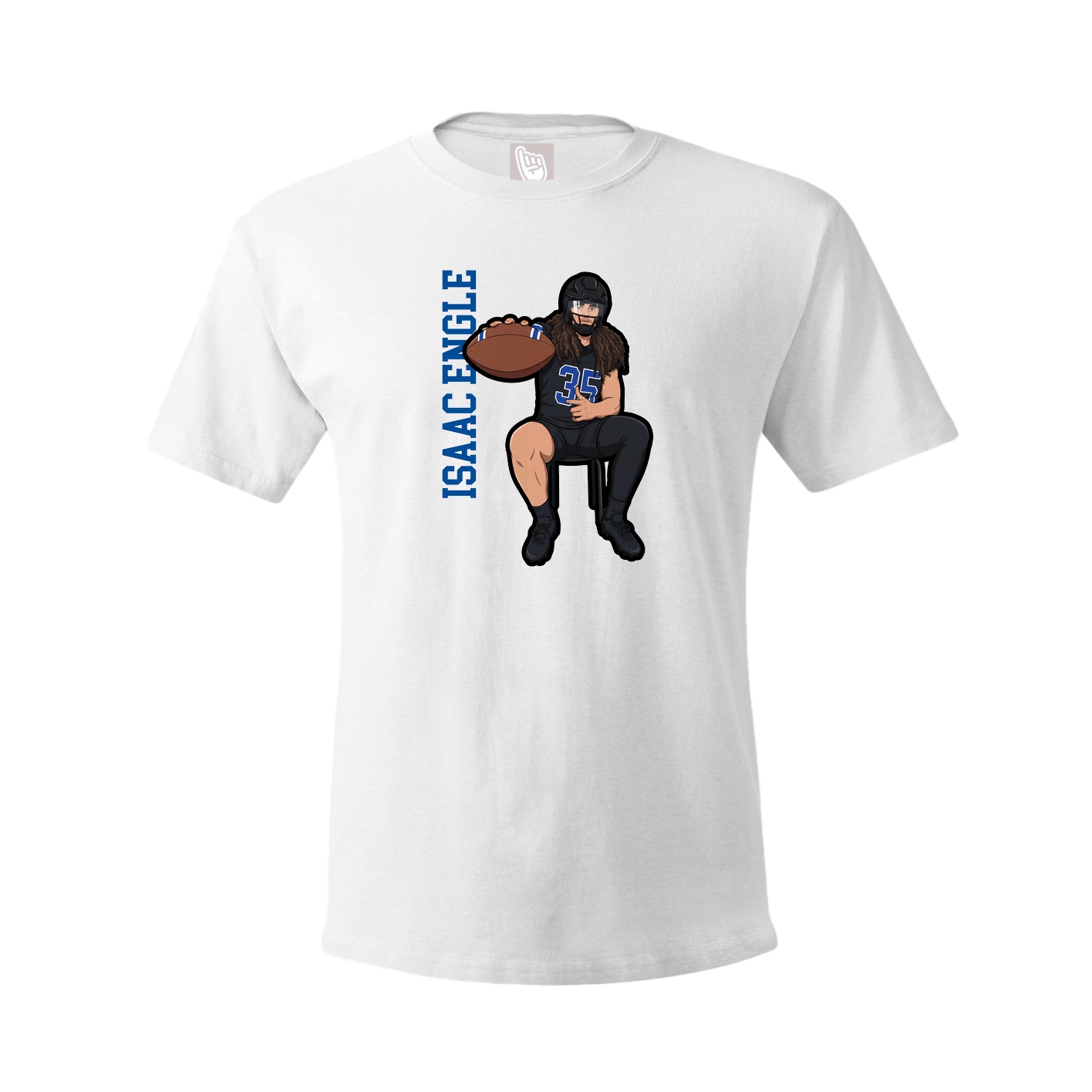 Tee — Name Vertical in White