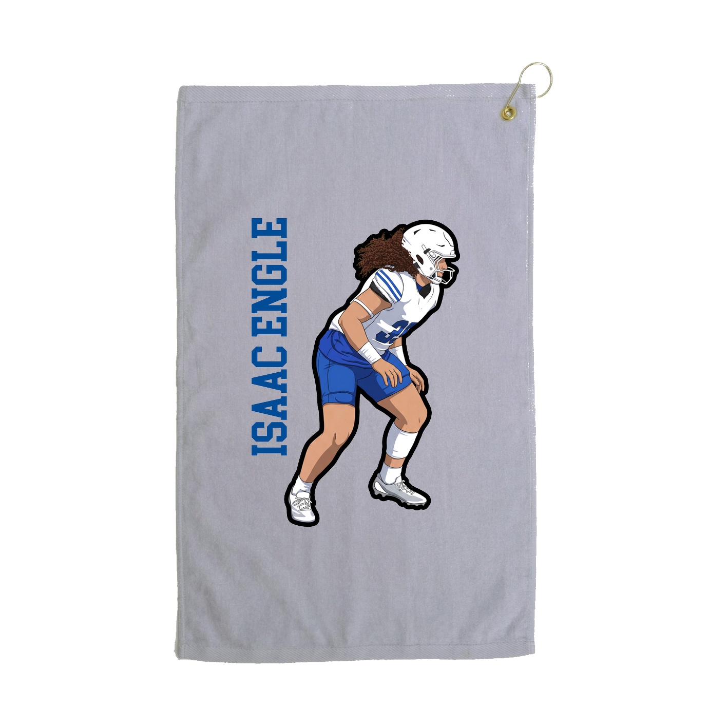 Golf Towel — Name Vertical in Grey