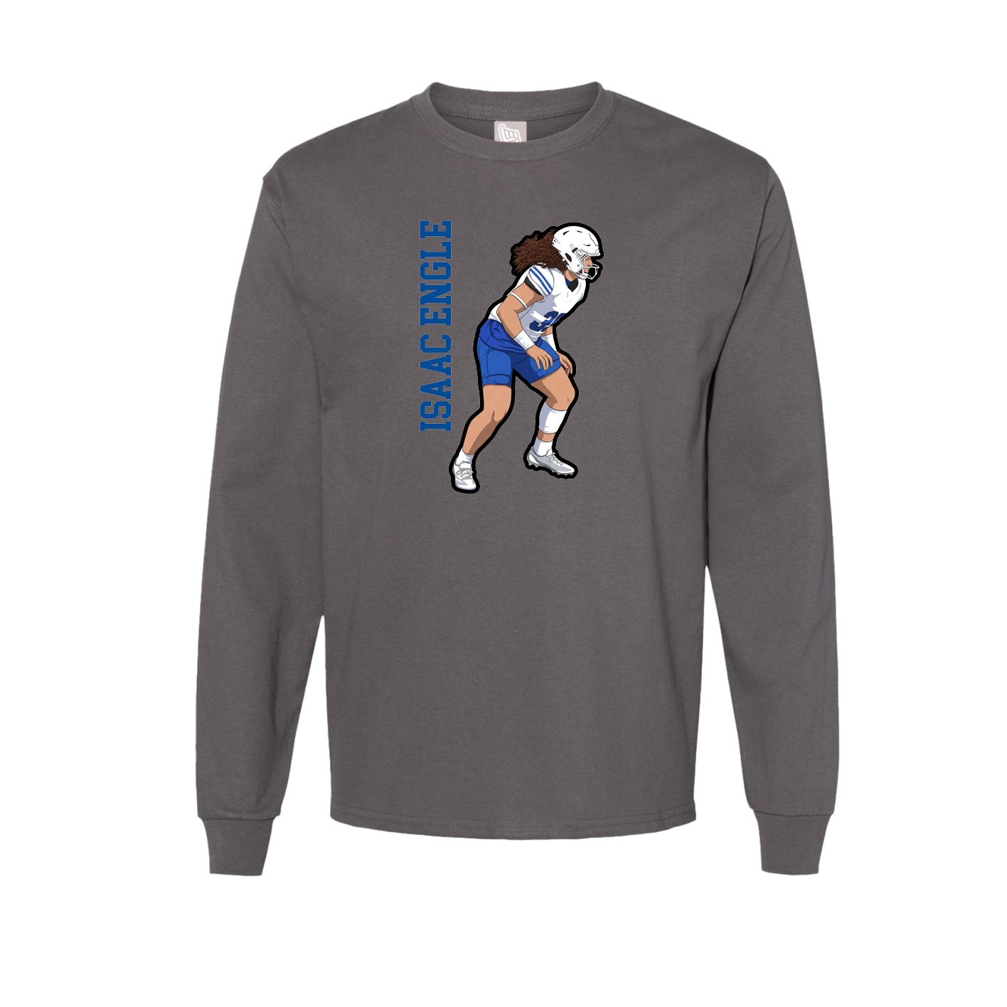 Long Sleeve Tee — Name Vertical in Grey