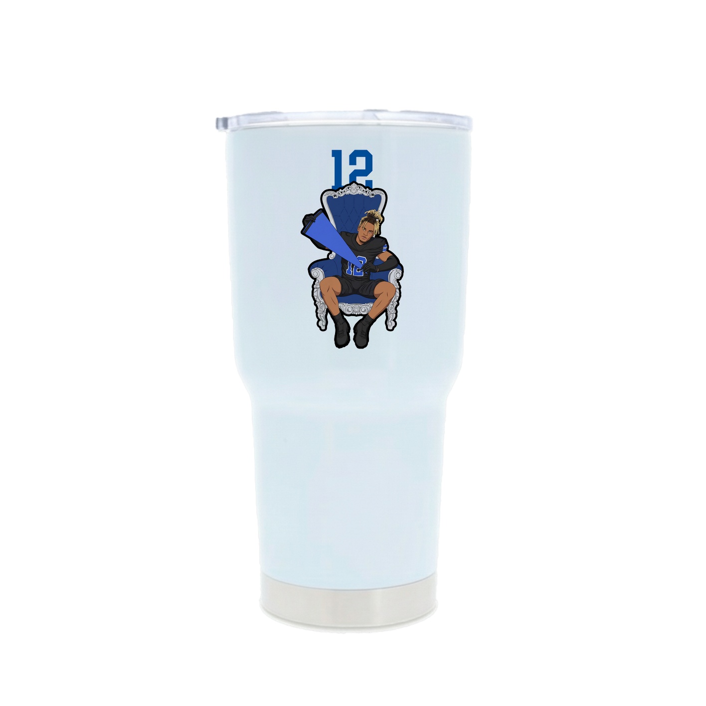 30oz Stainless Steel Tumbler — Number Top in White