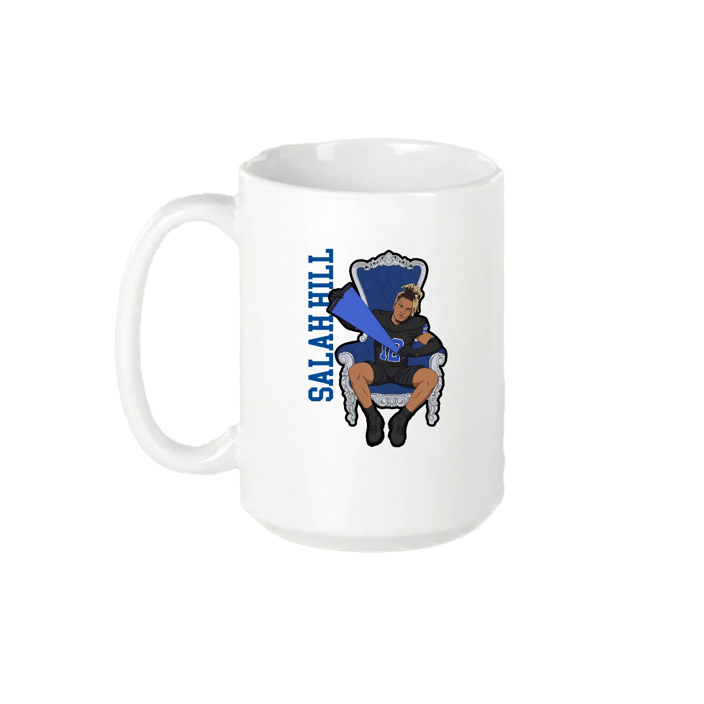 15oz Coffee Mug — Name Vertical in White