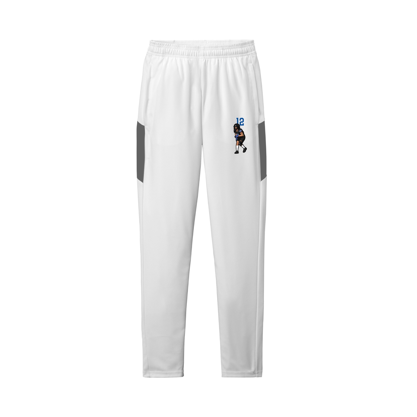 Team Travel Pant — Number Top in White/Grey
