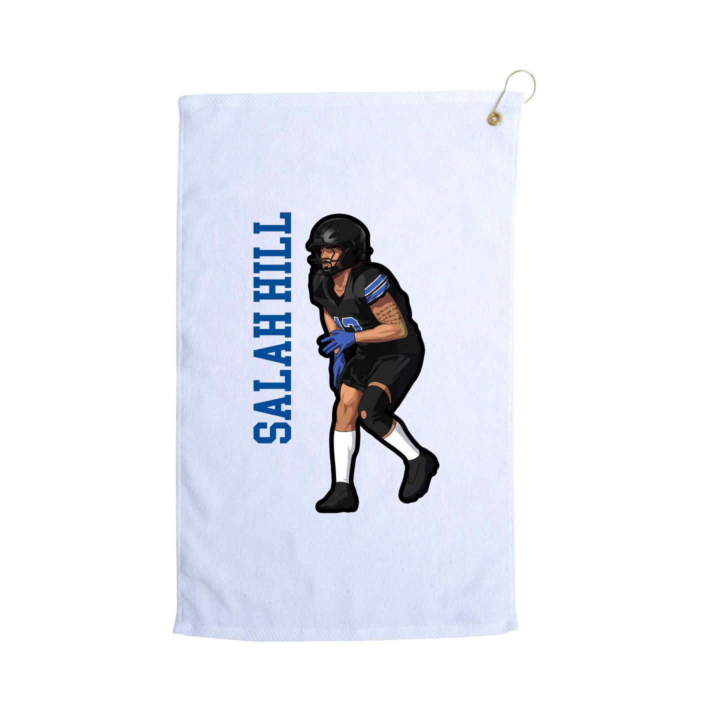 Golf Towel — Name Vertical in White