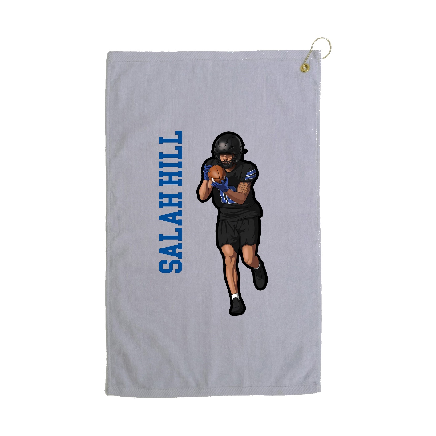 Golf Towel — Name Vertical in Grey