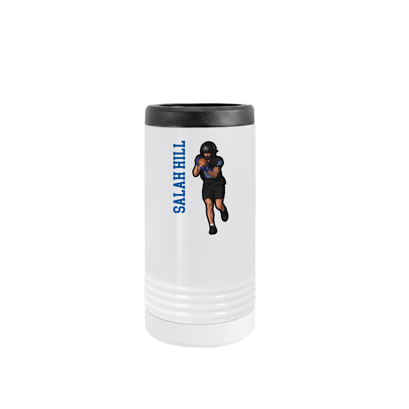 Slim Beverage Holder — Name Vertical in White