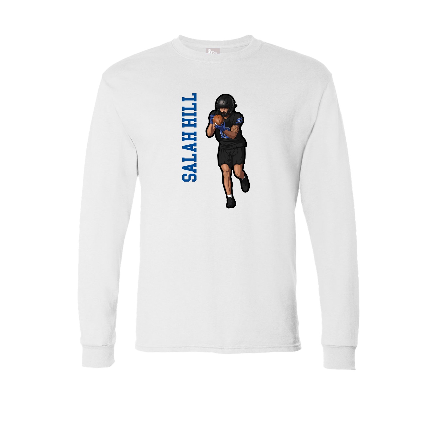 Long Sleeve Tee — Name Vertical in White