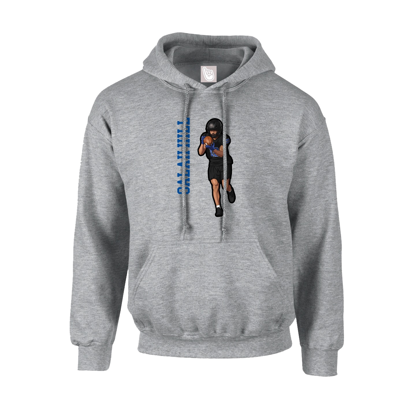 Hoodie — Name Vertical in Grey
