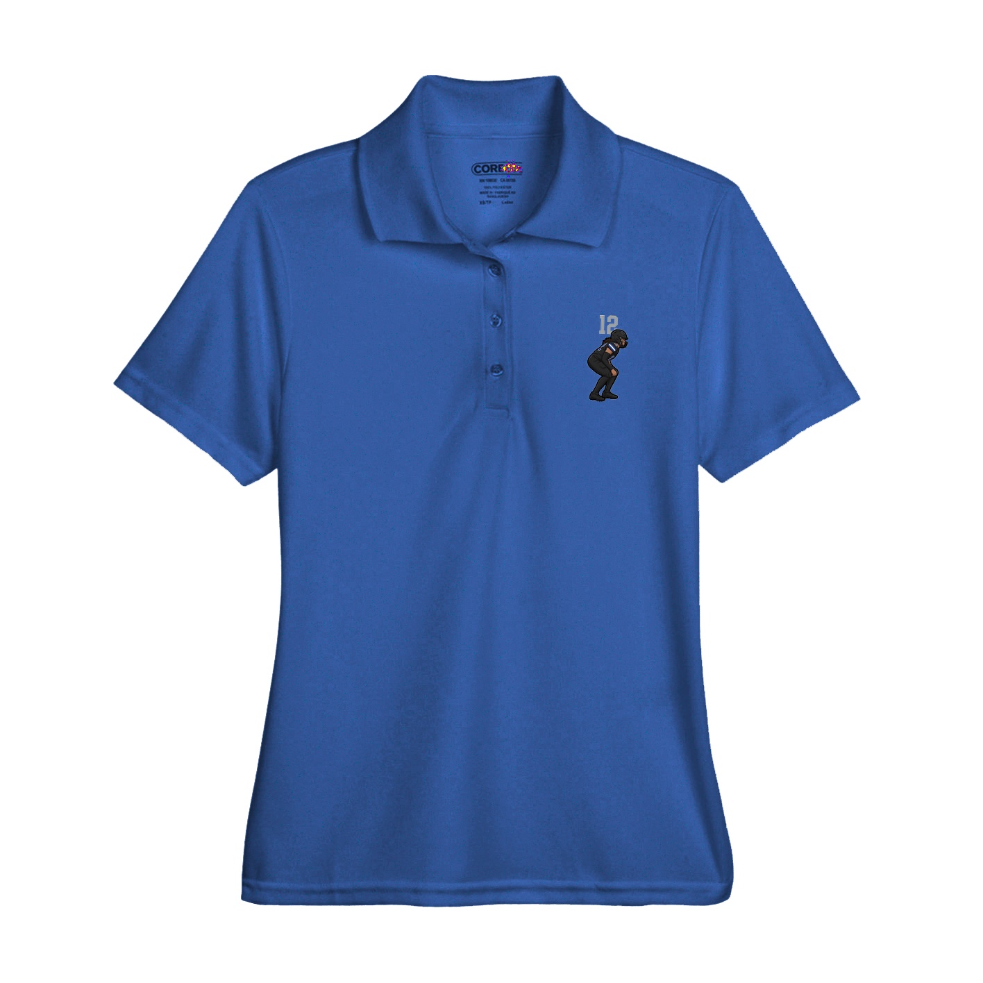 Womens Performance Polo — Number Top in Royal