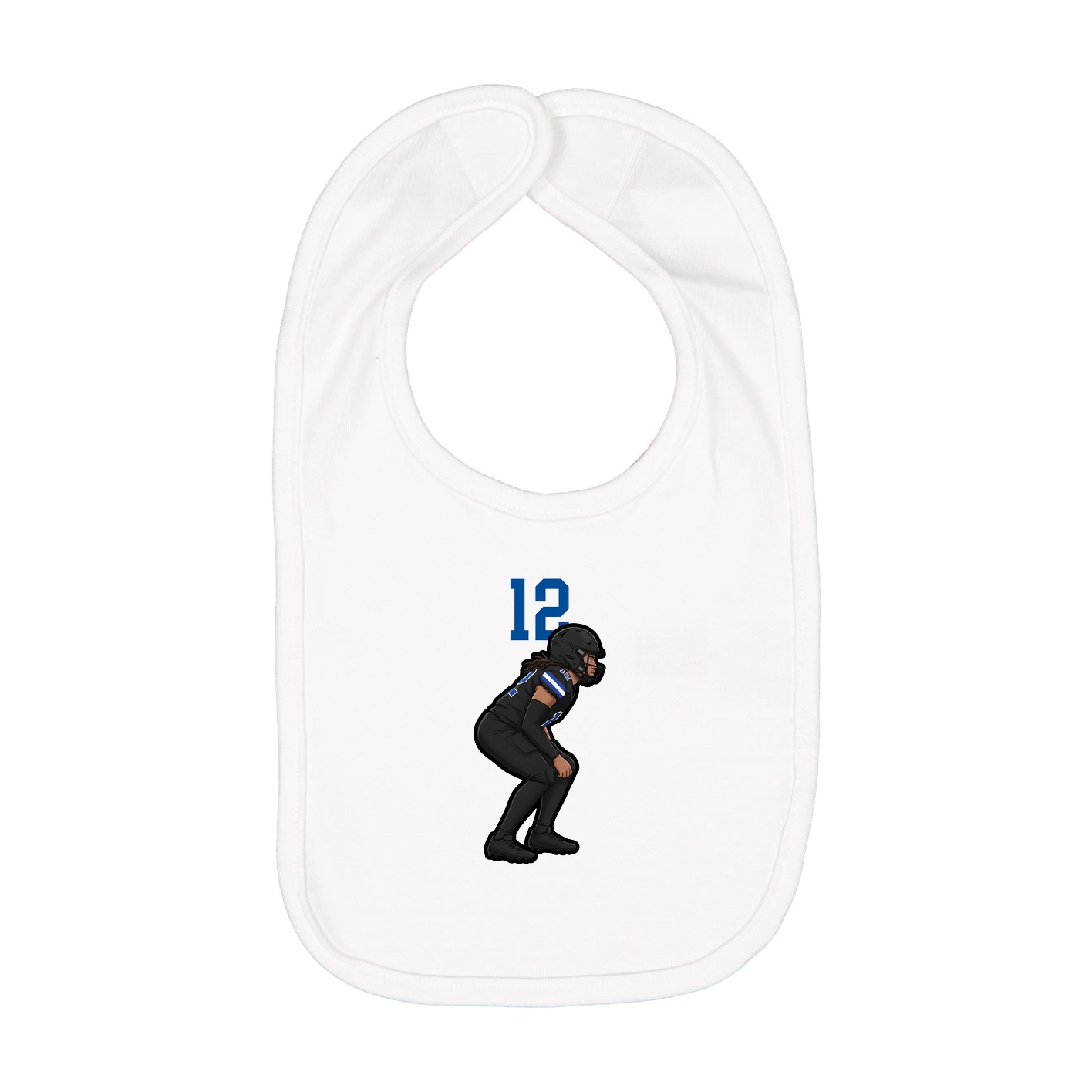 Infant Bib — Number Top in White