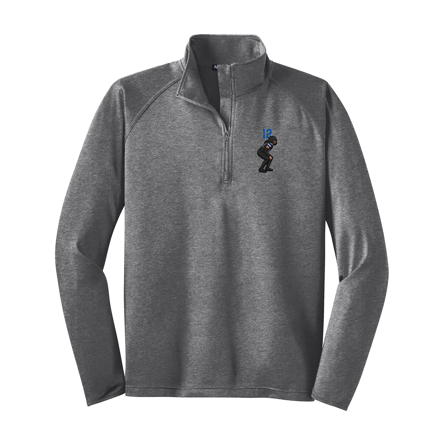 Q-Zip Pullover — Number Top in Grey