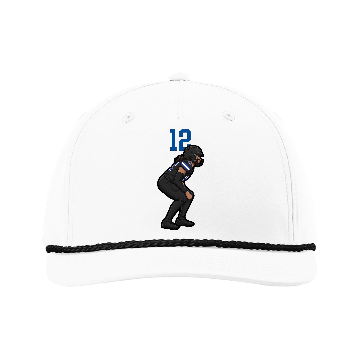 Five-Panel Classic Rope Cap — Number Top in White