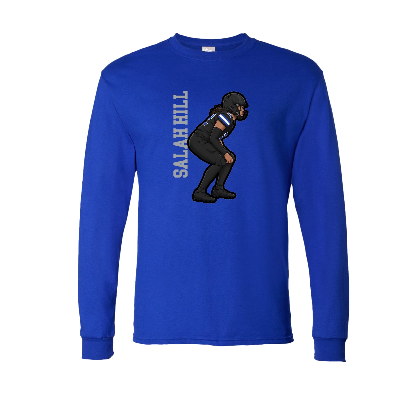 Long Sleeve Tee — Name Vertical in Royal