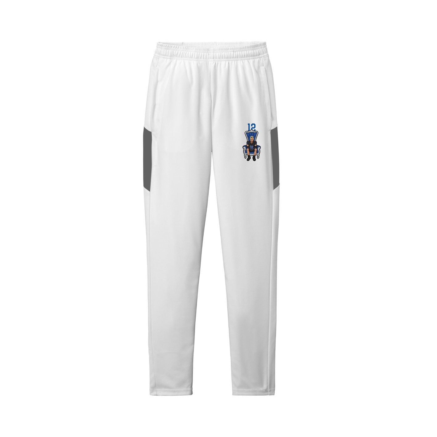 Team Travel Pant — Number Top in White/Grey