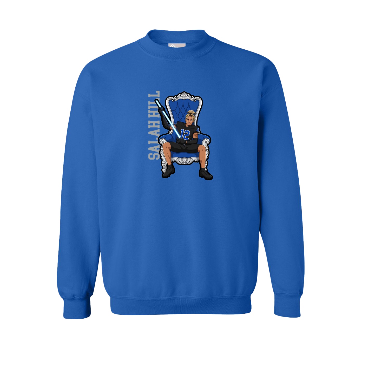 Fleece Crew — Name Vertical in Royal