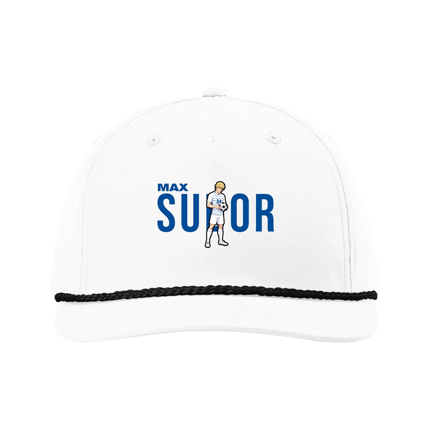 Five-Panel Classic Rope Cap — Player Name in White