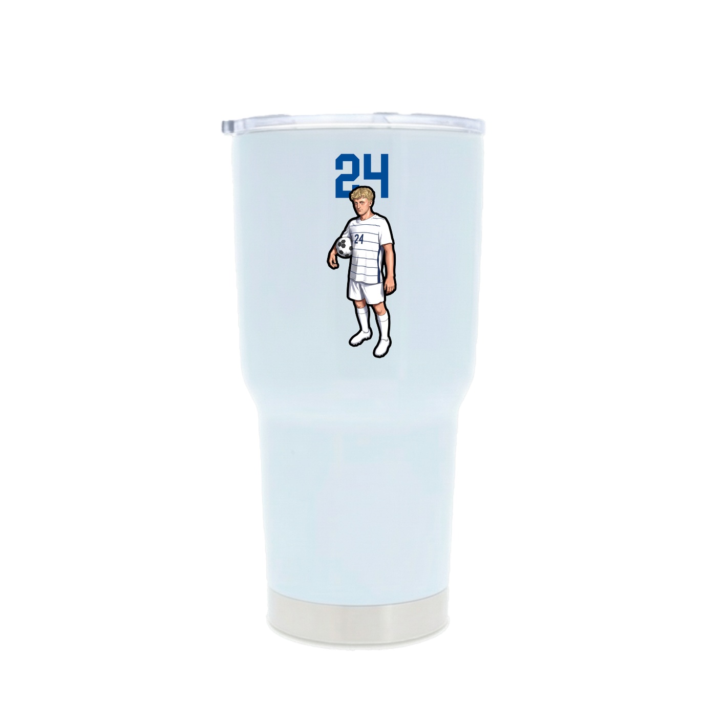 30oz Stainless Steel Tumbler — Number Top in White