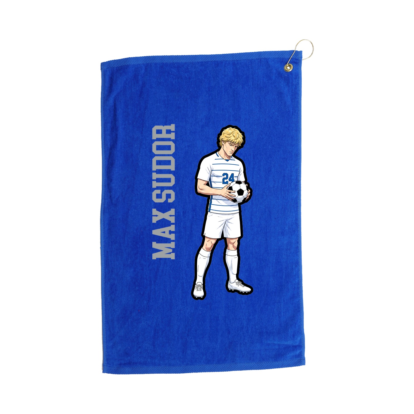 Golf Towel — Name Vertical in Royal