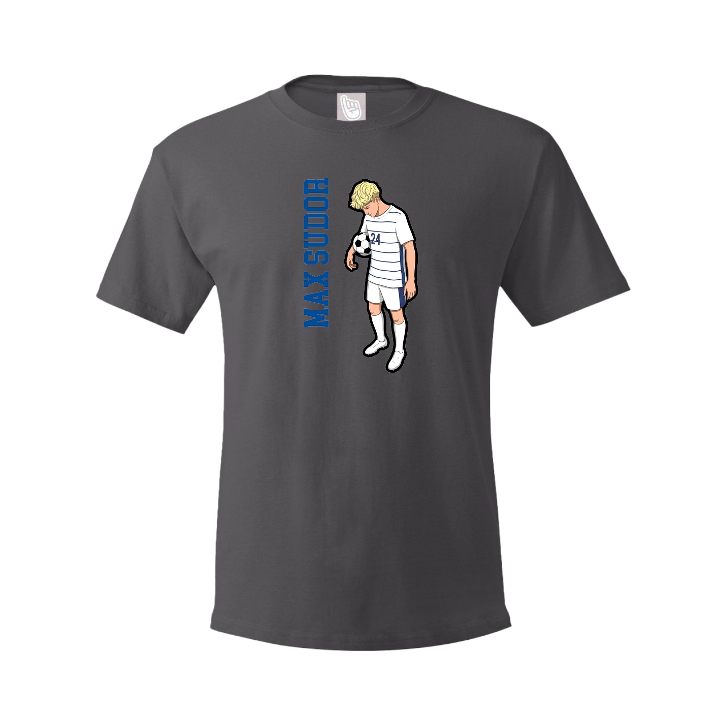 Tee — Name Vertical in Grey
