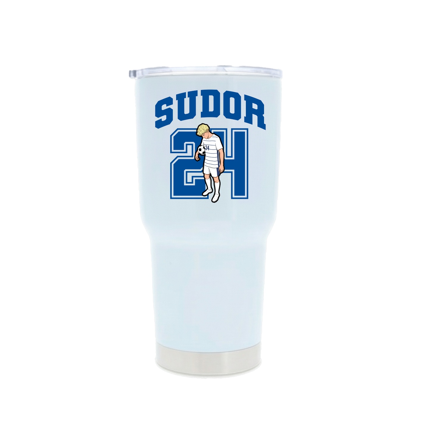 30oz Stainless Steel Tumbler — Number in White