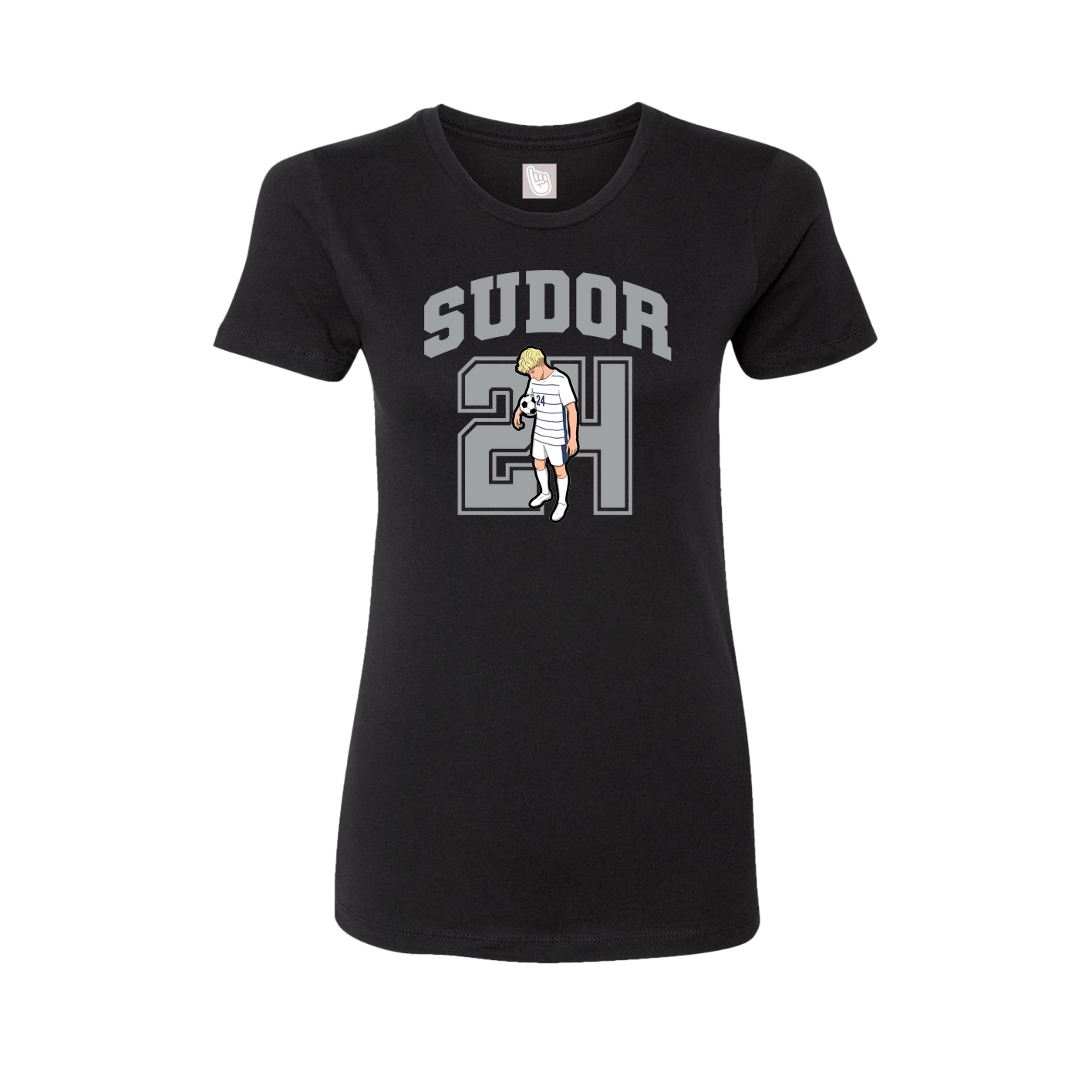 Fitted Women's Tee — Number in Black