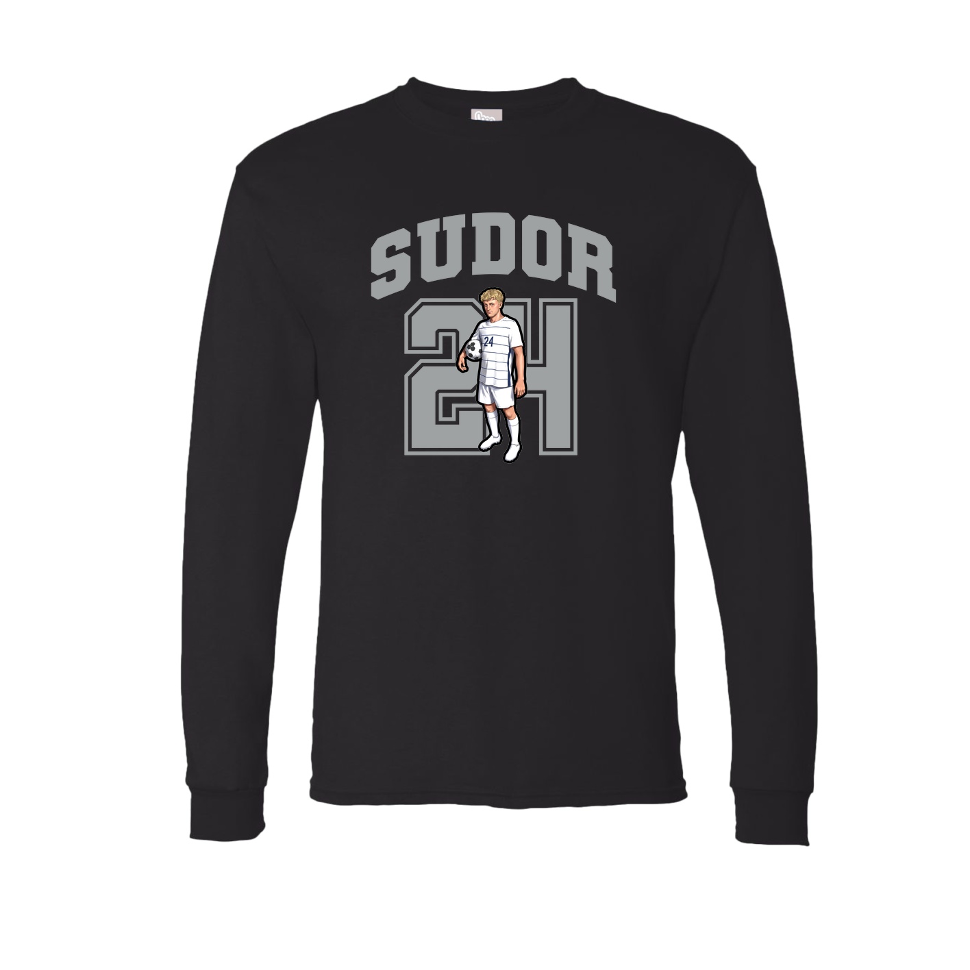 Long Sleeve Tee — Number in Black
