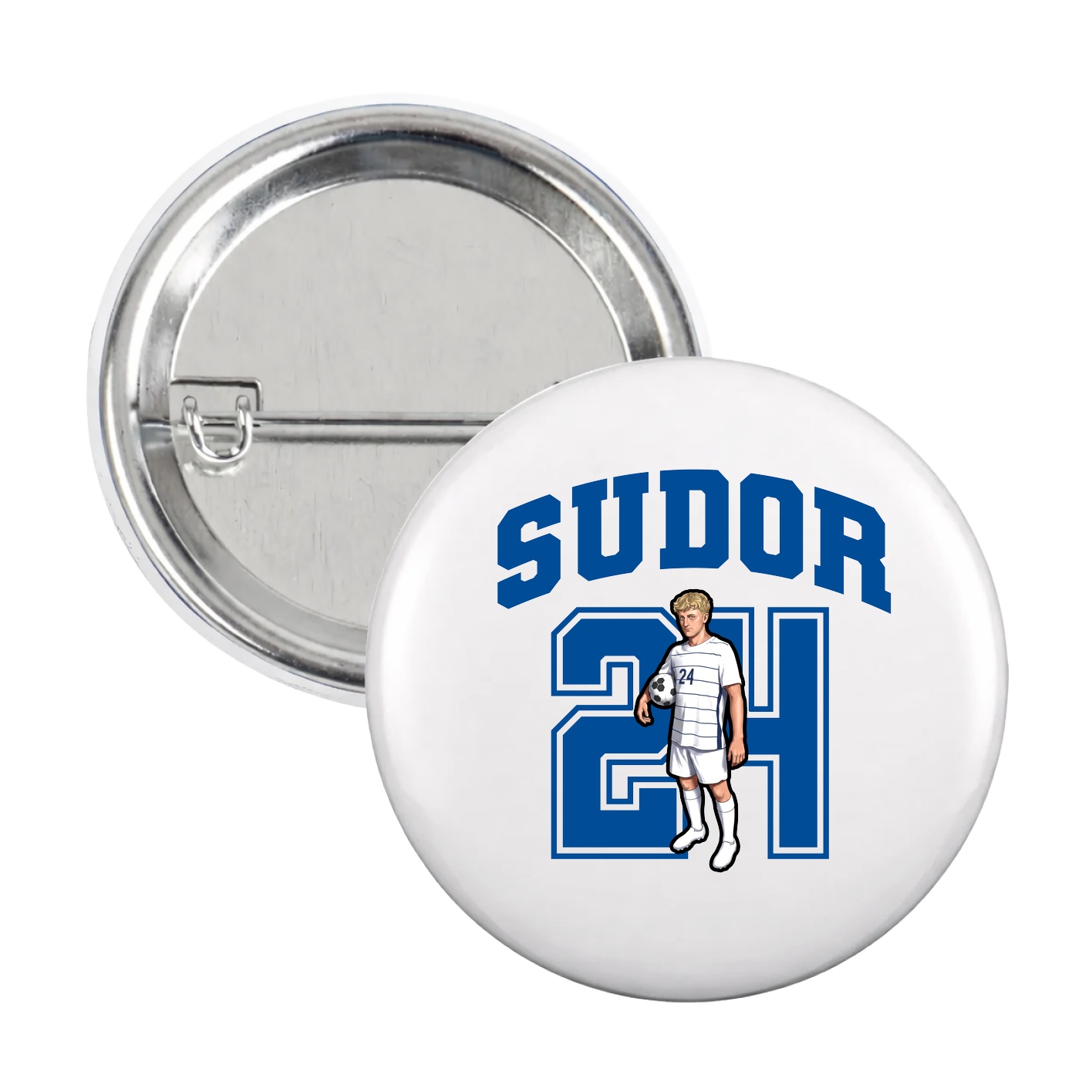 Game Day Button — Number in White