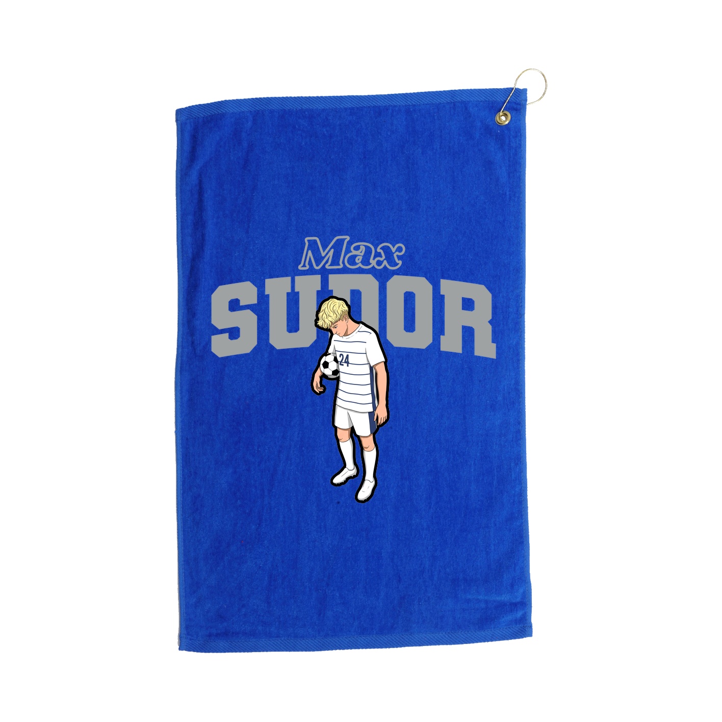 Golf Towel — Name Arch in Royal