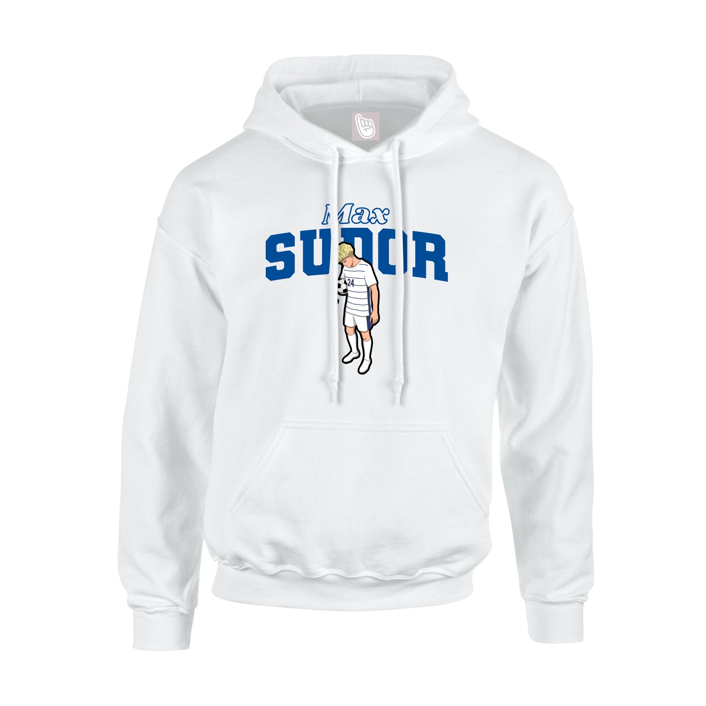 Youth Hoodie — Name Arch in White