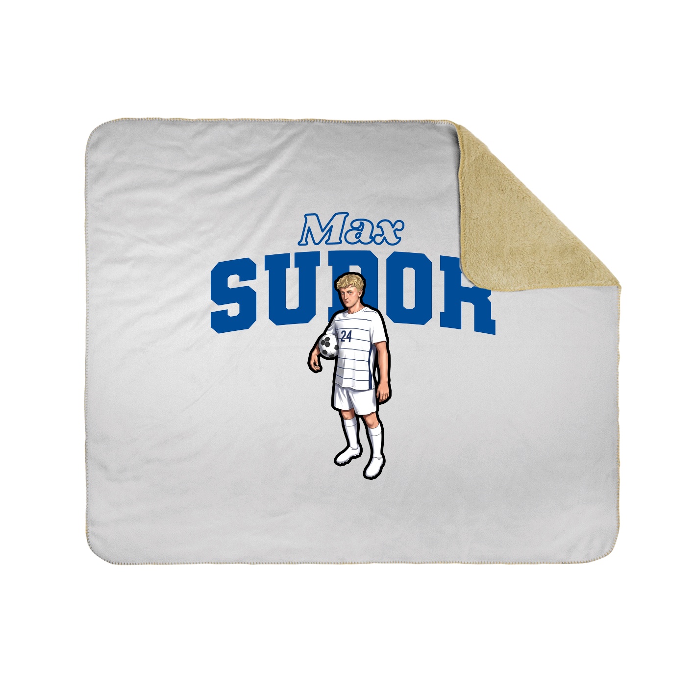 Throw Blanket — Name Arch in White