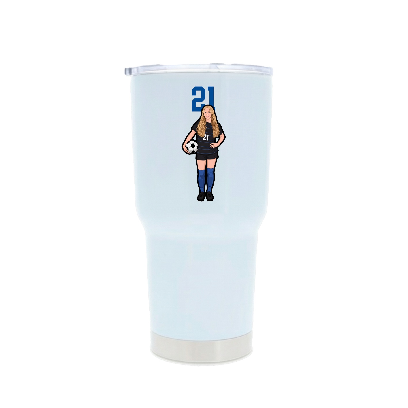 30oz Stainless Steel Tumbler — Number Top in White