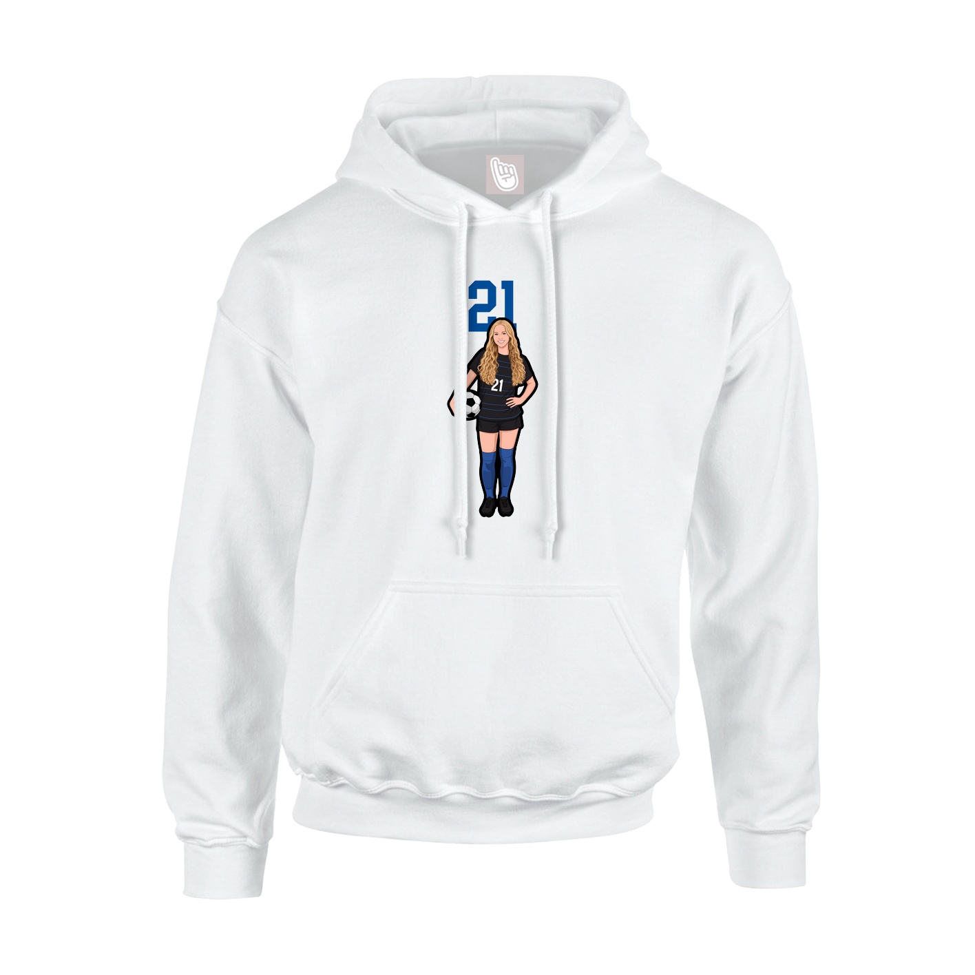 Hoodie — Number Top in White
