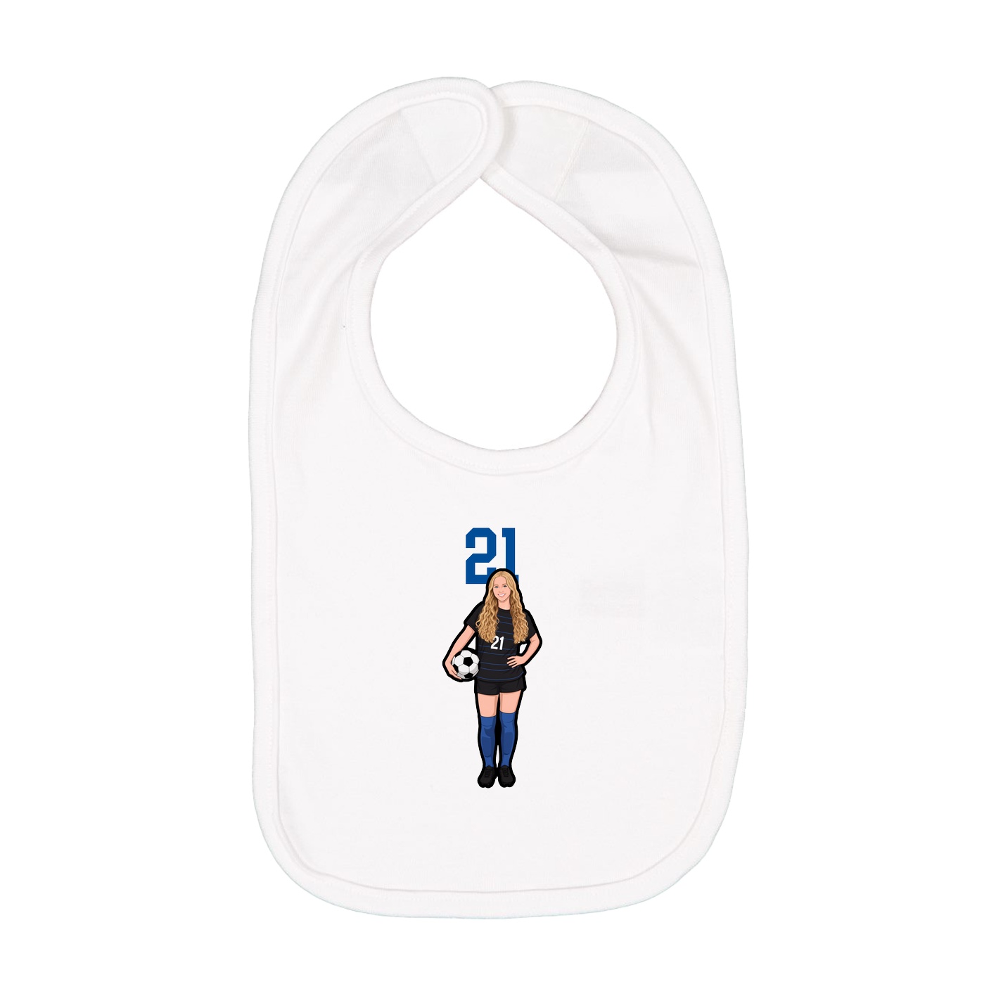 Infant Bib — Number Top in White