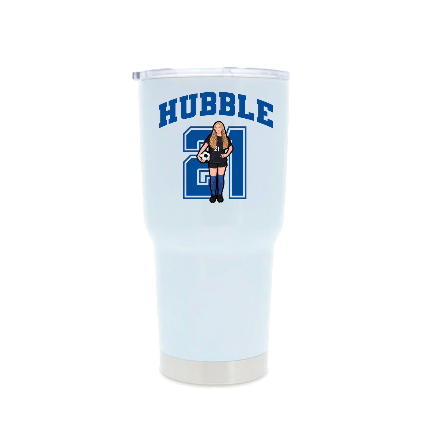 30oz Stainless Steel Tumbler — Number in White