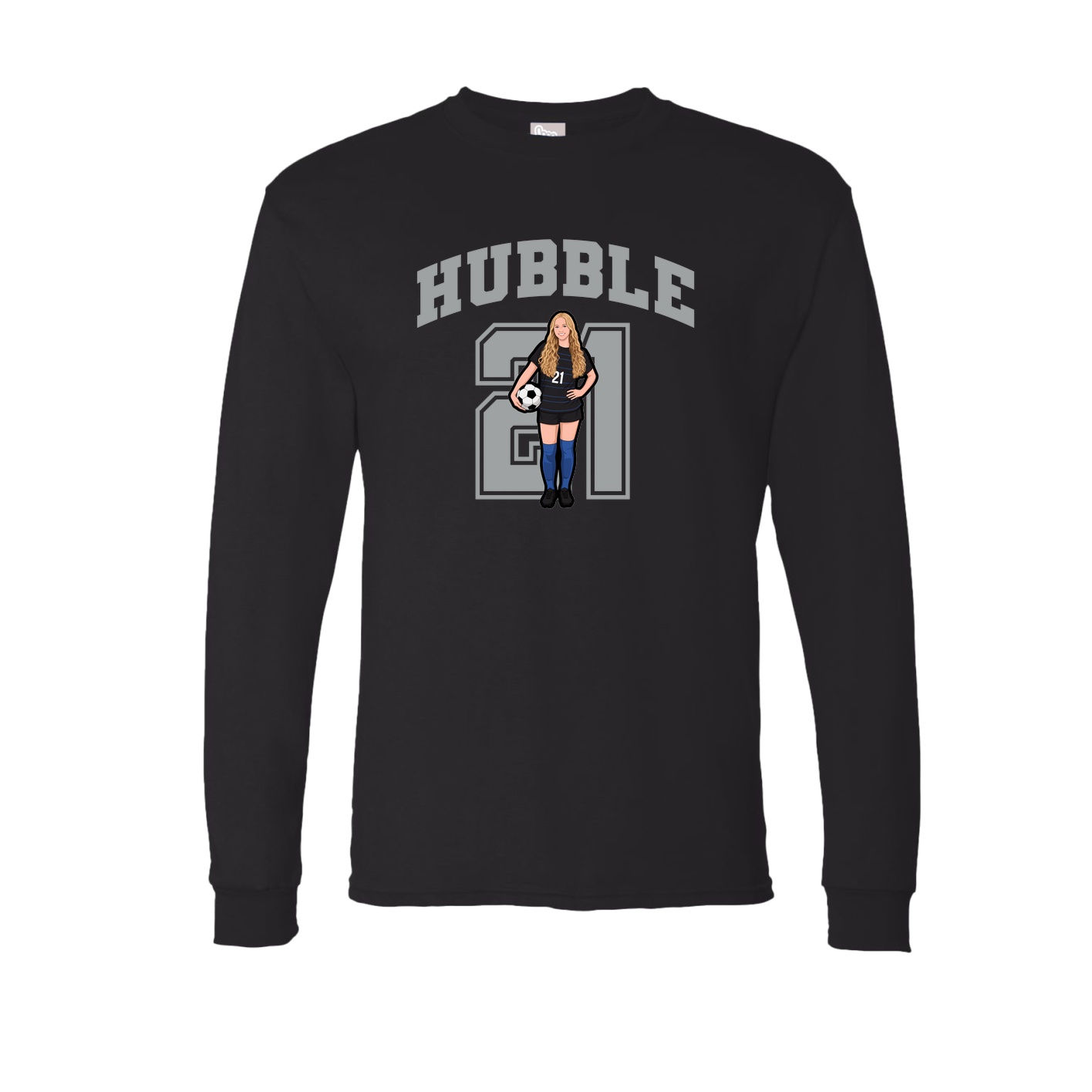 Long Sleeve Tee — Number in Black