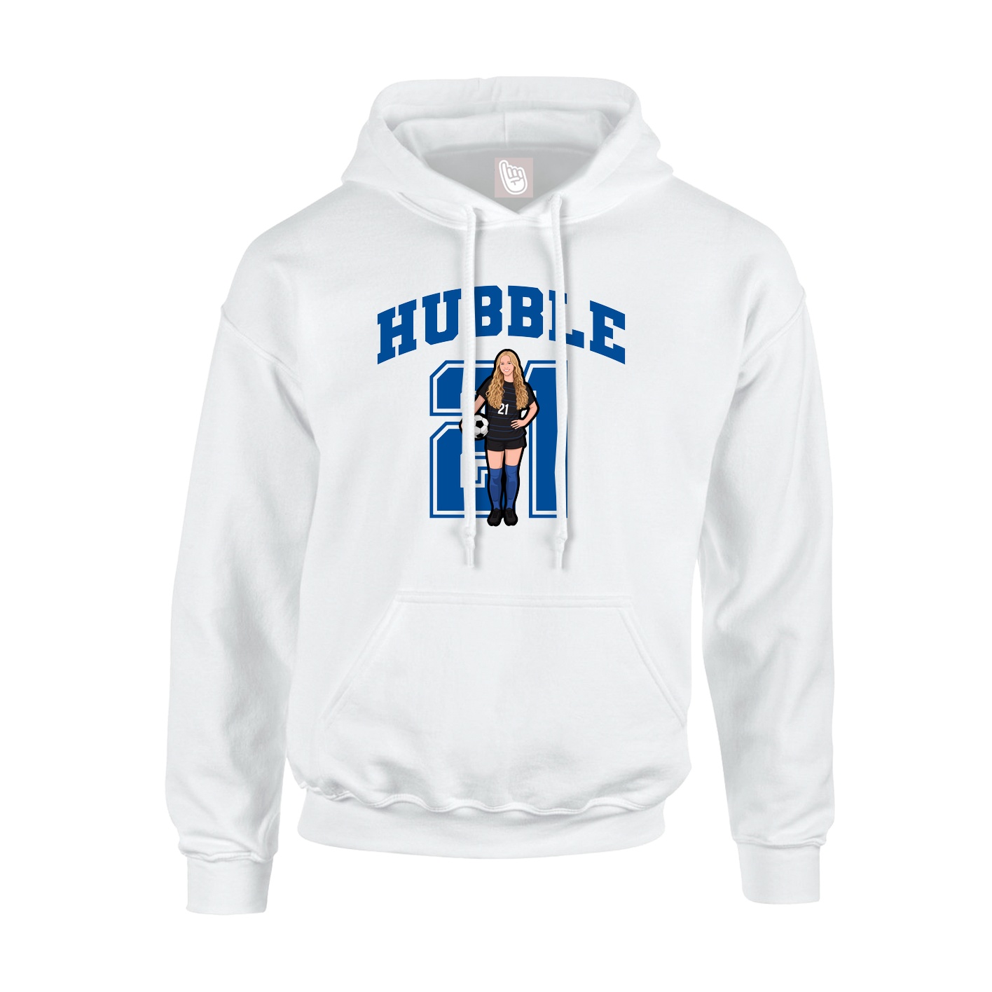 Youth Hoodie — Number in White