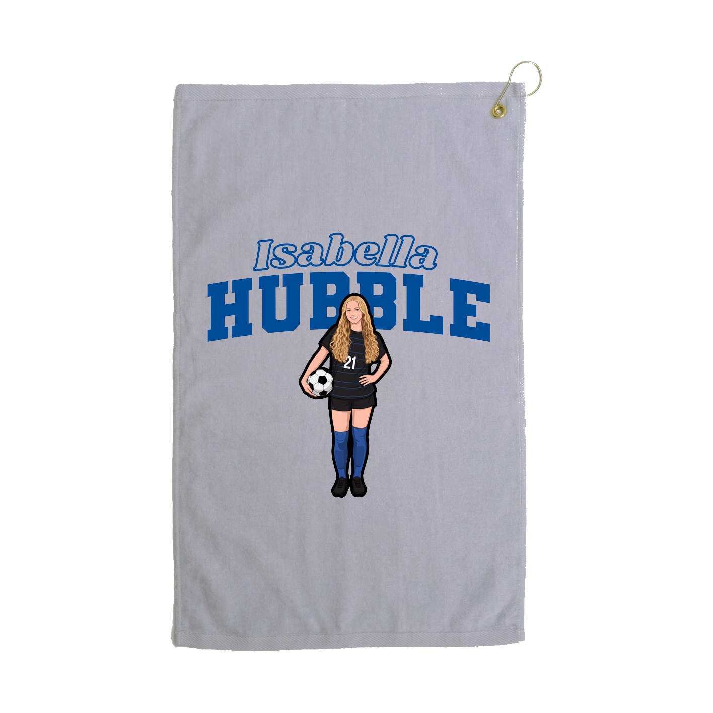 Golf Towel — Name Arch in Grey