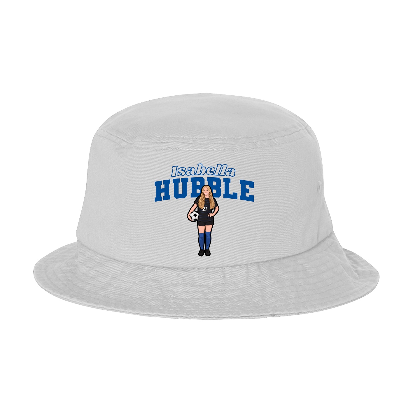 Bucket Cap — Name Arch in White
