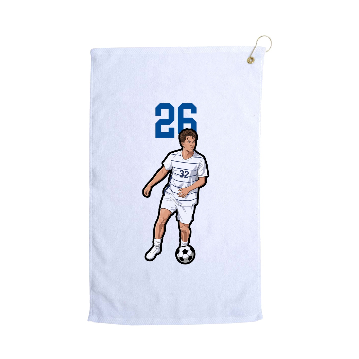 Golf Towel — Number Top in White